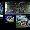 Discover vibrant street art murals in "100 European Graffiti Artists" by Schiffer Publishing, Ltd., showcasing colorful abstract designs, surreal creatures, and detailed graffiti from Germany and Switzerland on urban walls and buildings.