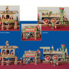 Carving an 1880s Western Train" by Schiffer Publishing, Ltd. features vintage train woodcarving with detailed figurines—passengers, workers, and a conductor—on a blue and red background, with three insets highlighting train and figure details.