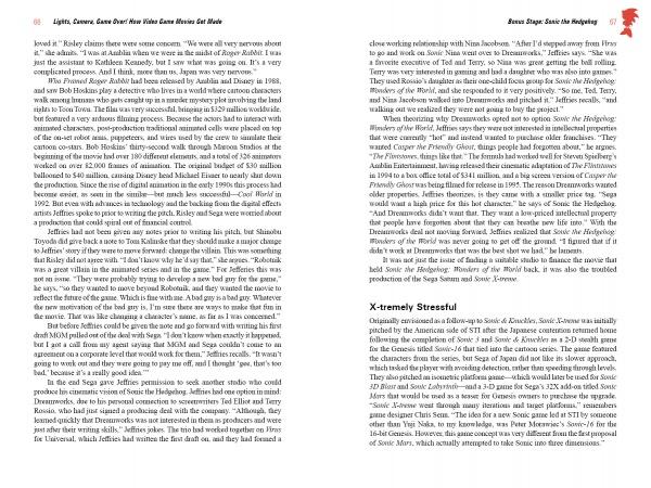 A two-page spread from "Lights, Camera, Game Over!" by Schiffer Publishing, Ltd. shows dense black text, red section headings, and a red ninja graphic, covering the history of video games and their Hollywood adaptations.