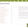 A page in Schiffer Publishing, Ltd.'s The Little Guide to Mastering Your Sewing Machine lists beginner projects with page numbers on the left, a brief intro on the right, polka dot borders, and a sewing machine graphic for beginner sewists.
