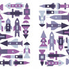 Where Is My Car?" by Schiffer Publishing, Ltd. features colorful geometric rockets in purple, blue, and white, organized in two rectangular groups—perfect for seek and find activities that build observation and memory skills.
