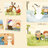Schiffer Publishing, Ltd.’s "King of Boredom" celebrates kids’ creativity with cartoon scenes: a boy and his friend dress as Santa and reindeer, build sandcastles, play outside with their dog and dinosaur toy, enjoy costumes, snowmen, and more adventures.