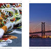 Celebrate Chinese New Year with vibrant lion dance costumes and view the Benjamin Franklin Bridge at sunset—two stunning scenes featured in "Philadelphia" by Schiffer Publishing, Ltd.