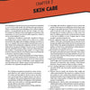 A magazine page from "Ruhetag, The Day to Day Life of the German Soldier in WWII" by Schiffer Publishing, Ltd. features Chapter 2: Skin Care, with two columns under an orange header discussing health and hygiene, no images present.