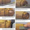 Step-by-step woodworking instructions with five photos from "Turning Boxes with Friction-Fitted Lids" by Schiffer Publishing, Ltd., showing how to turn, sand, scrape, shape, and accurately measure wooden pieces for creating friction-fitted lidded boxes.