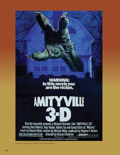 Movie poster for Hollywood Paranormal Films by Schiffer Publishing, Ltd., shows a giant ghostly clawed hand reaching for a house at night with the tagline: WARNING: In this Hollywood horror film, you are the victim above the movie title.