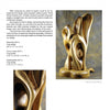 A magazine page showcases "Poplar Culture" by Schiffer Publishing, Ltd., featuring poplar wood art sculptures on a neutral background alongside a column of text about the artist's process and materials.
