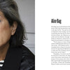 A woman with gray-streaked dark hair and red lipstick, in a striped shirt and leather jacket, gazes confidently. Text beside her highlights Alice Bag’s punk legacy, featured in "80s Redux" by Schiffer Publishing, Ltd.