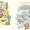 Left: Santa Claus enjoys a garden with Easter eggs and happy kids. Right: Santa, reindeer, and sleigh are lost among cars. "All the Things Santa Claus Will Never Do" by Schiffer Publishing, Ltd.—a funny children's story of lost Christmas presents!.