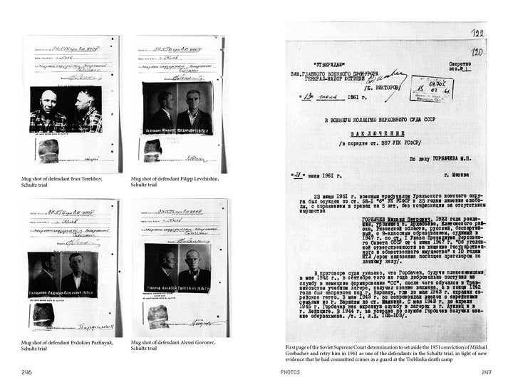 Papers from the KGB archives, featuring a man's photo possibly connected to Trawniki Men and postwar trials, are discussed in "Trawniki Guards: Foot Soldiers of the Holocaust" by Schiffer Publishing, Ltd.