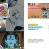 The left page bursts with vibrant murals by women street artists, while the right features a portrait mural, intro text, and “WELCOME to the World of Women on the Walls,” from Schiffer Publishing’s "Women on the Walls.