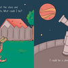 In "I Could Be" by Schiffer Publishing, Ltd., two girls sit on grass at night using binoculars to stargaze, while a Gizmo Girl in a lab coat dreams of becoming a planetary astronomer through her telescope.