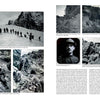The two-page spread from "Alpini: Italian Mountain Troops" (Schiffer Publishing, Ltd.) features photos of mountain climbs, troop portraits, and explores Alpini history during WWI at Tofana di Rozes and the Castelletto.